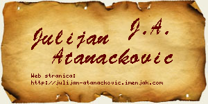 Julijan Atanacković vizit kartica